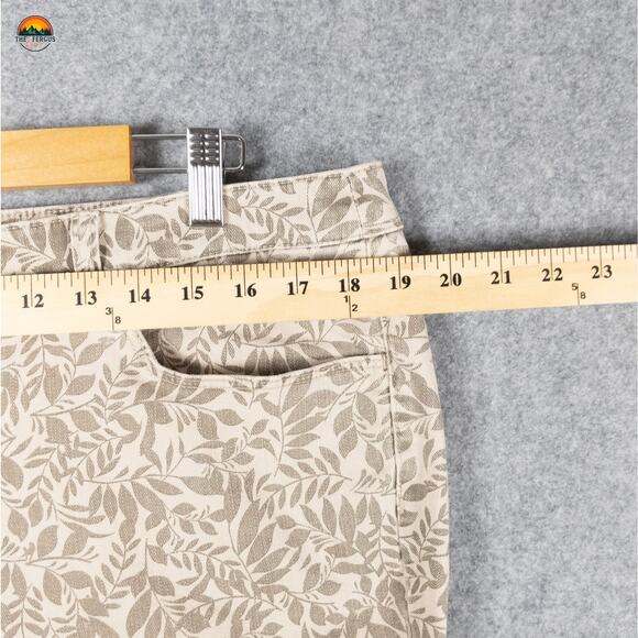 Christopher & Banks Capri Jeans Brown Denim Crop Leaf Print Women's Plus Size 14 - Picture 6 of 13